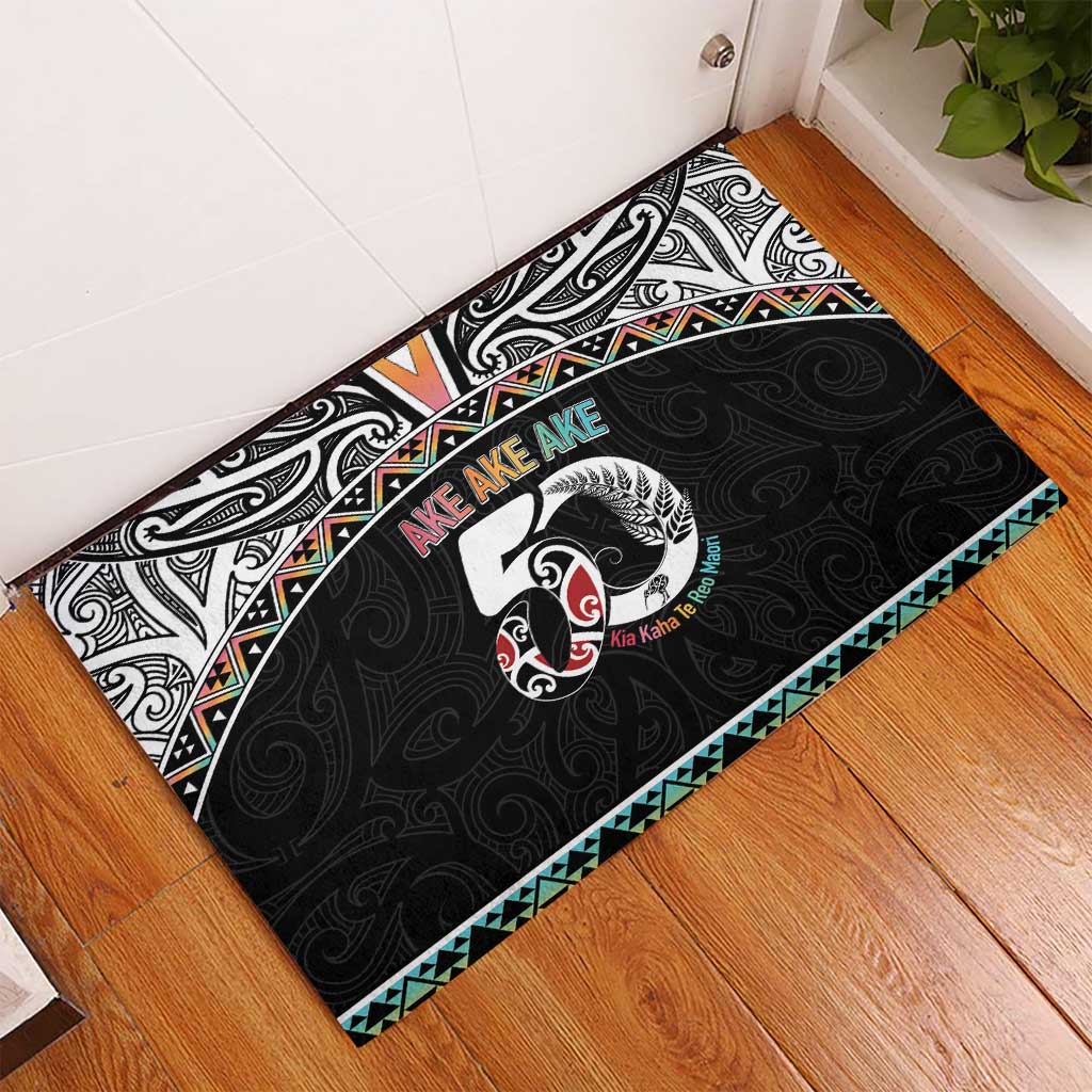 50 Years Kia Kaha Te Reo Maori Rubber Doormat Ake Ake Ake! - Polynesian Pride