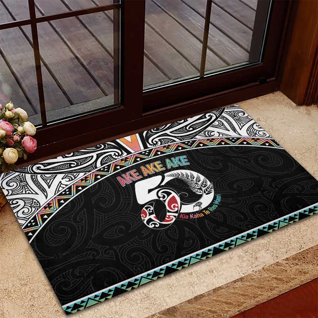50 Years Kia Kaha Te Reo Maori Rubber Doormat Ake Ake Ake! - Polynesian Pride