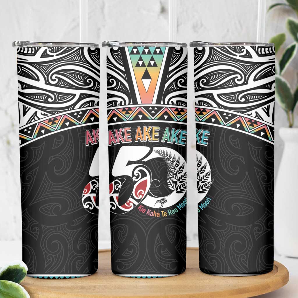 50 Years Kia Kaha Te Reo Maori Skinny Tumbler Ake Ake Ake! - Polynesian Pride
