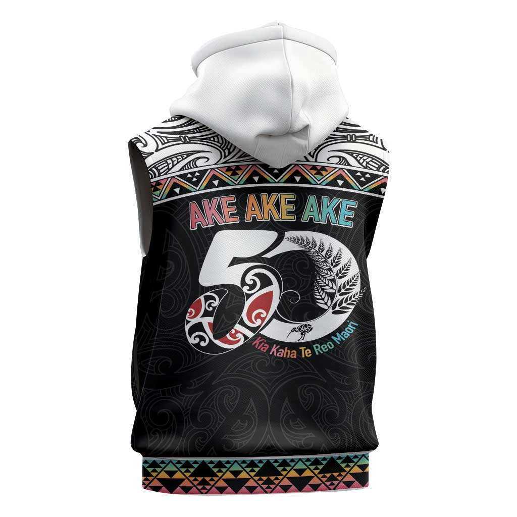 50 Years Kia Kaha Te Reo Maori Sleeveless Zip Hoodie Ake Ake Ake! LT7 - Polynesian Pride