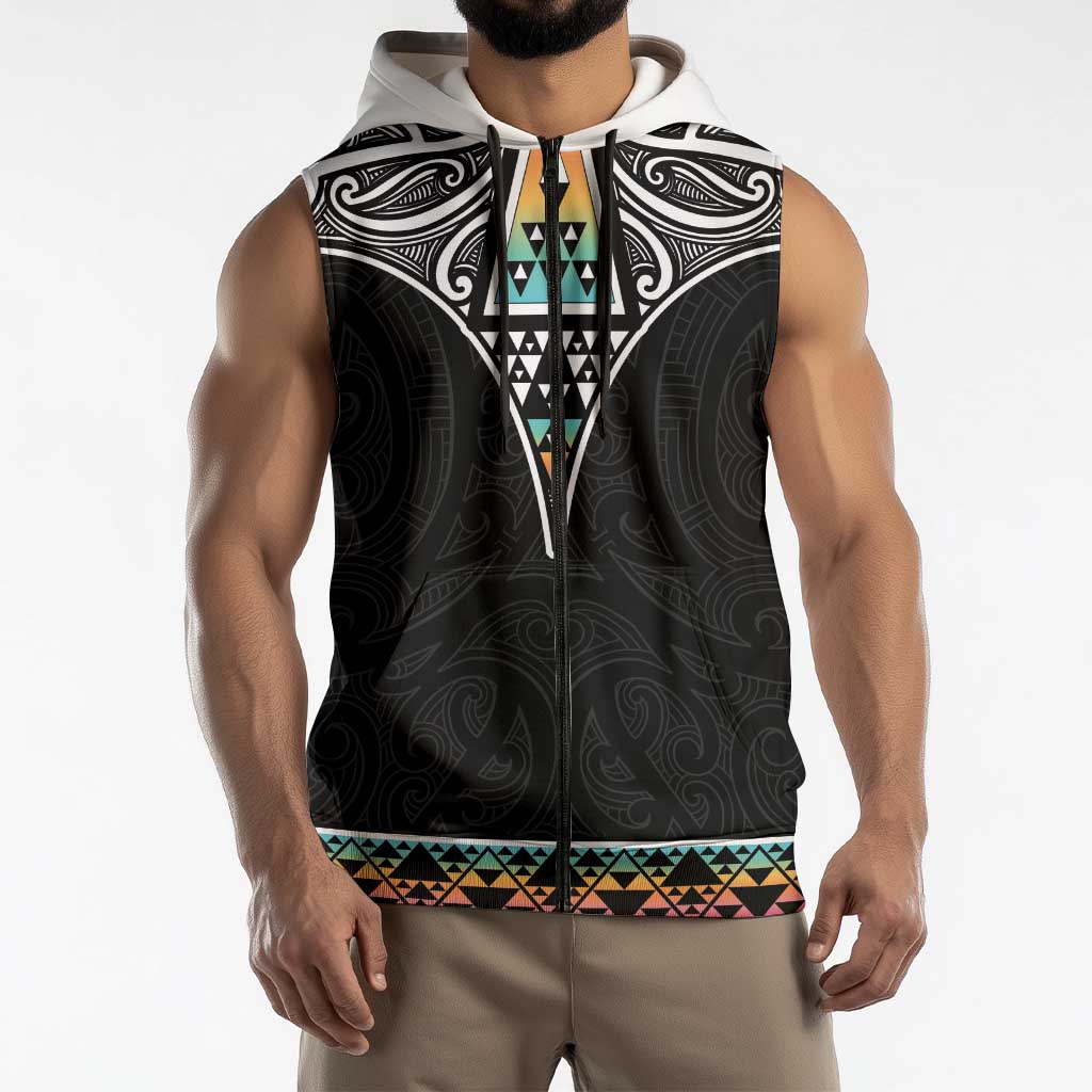 50 Years Kia Kaha Te Reo Maori Sleeveless Zip Hoodie Ake Ake Ake! LT7 - Polynesian Pride