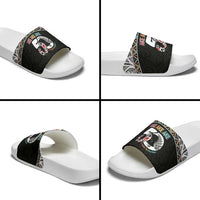 50 Years Kia Kaha Te Reo Maori Slide Sandals Ake Ake Ake! - Polynesian Pride