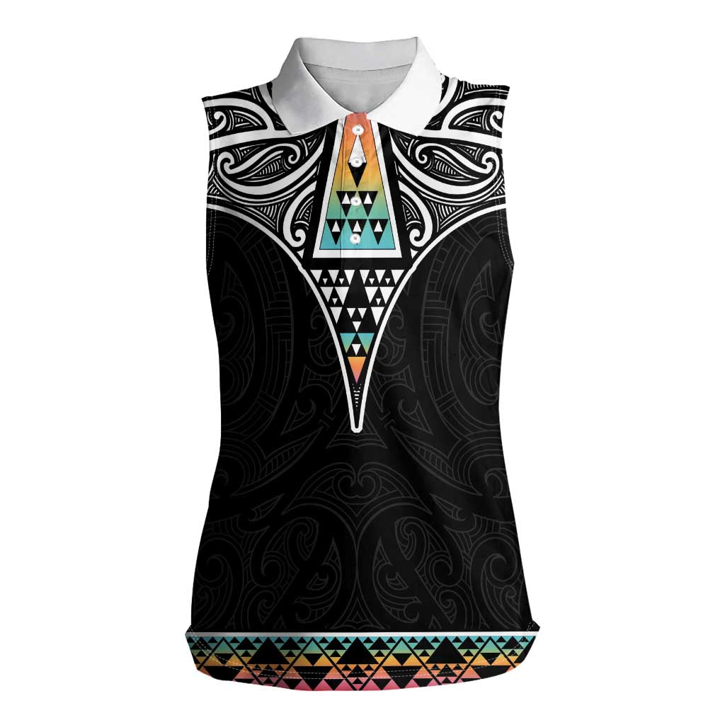 50 Years Kia Kaha Te Reo Maori Women Sleeveless Polo Shirt Ake Ake Ake! - Polynesian Pride