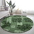 Hawaii Tapa Round Carpet Hibiscus Mix Hawaiian Quilt Patches - Sage Green LT7 - Polynesian Pride