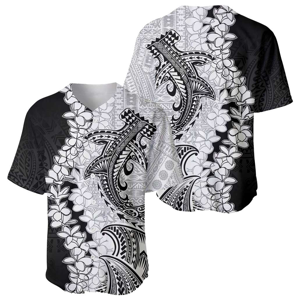 Polynesian Plumeria Lei Baseball Jersey with Hammerhead Shark LT7 - Polynesian Pride