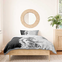 Polynesian Plumeria Lei Bedding Set with Hammerhead Shark