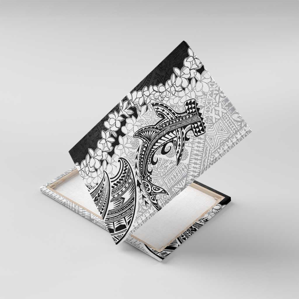 Polynesian Plumeria Lei Canvas Wall Art with Hammerhead Shark