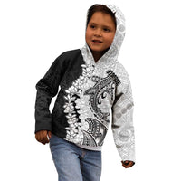 Polynesian Plumeria Lei Kid Hoodie with Hammerhead Shark