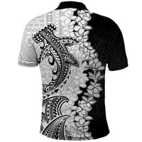 Polynesian Plumeria Lei Polo Shirt with Hammerhead Shark