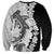 Polynesian Plumeria Lei Sweatshirt with Hammerhead Shark
