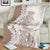 Polynesian Beige Plumeria Lei Blanket with Hammerhead Shark