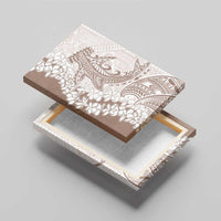 Polynesian Beige Plumeria Lei Canvas Wall Art with Hammerhead Shark