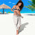 Polynesian Beige Plumeria Lei Sarong with Hammerhead Shark