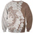Polynesian Beige Plumeria Lei Sweatshirt with Hammerhead Shark