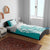 Polynesian Teal Plumeria Lei Bedding Set with Hammerhead Shark