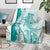 Polynesian Teal Plumeria Lei Blanket with Hammerhead Shark