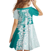 Polynesian Teal Plumeria Lei Family Matching Tank Maxi Dress and Hawaiian Shirt with Hammerhead Shark LT7 - Polynesian Pride