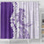Polynesian Purple Plumeria Lei Shower Curtain with Hammerhead Shark