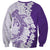 Polynesian Purple Plumeria Lei Sweatshirt with Hammerhead Shark