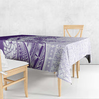 Polynesian Purple Plumeria Lei Tablecloth with Hammerhead Shark