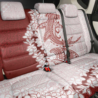 Polynesian Crimson Plumeria Lei Back Car Seat Cover with Hammerhead Shark