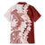 Polynesian Crimson Plumeria Lei Family Matching Mermaid Dress and Hawaiian Shirt with Hammerhead Shark