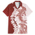 Polynesian Crimson Plumeria Lei Family Matching Summer Maxi Dress and Hawaiian Shirt with Hammerhead Shark
