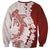 Polynesian Crimson Plumeria Lei Sweatshirt with Hammerhead Shark