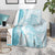 Polynesian Turquoise Plumeria Lei Blanket with Hammerhead Shark