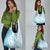 Polynesian Turquoise Plumeria Lei Grocery Bag with Hammerhead Shark