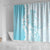 Polynesian Turquoise Plumeria Lei Shower Curtain with Hammerhead Shark