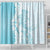 Polynesian Turquoise Plumeria Lei Shower Curtain with Hammerhead Shark