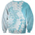 Polynesian Turquoise Plumeria Lei Sweatshirt with Hammerhead Shark