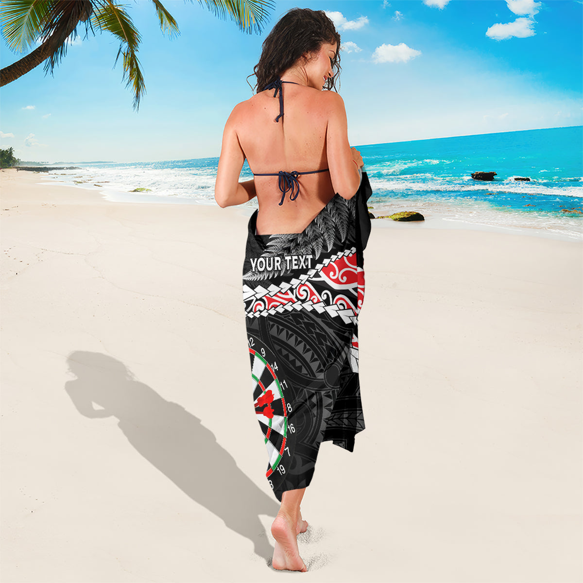 Personalised New Zealand Darts Sarong Maori Manaia LT7 - Polynesian Pride