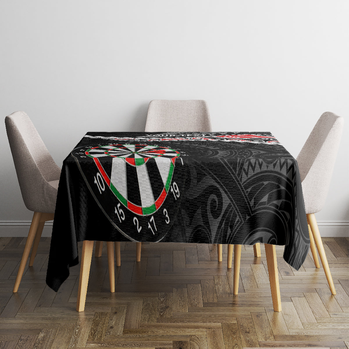 Personalised New Zealand Darts Tablecloth Maori Manaia LT7 - Polynesian Pride