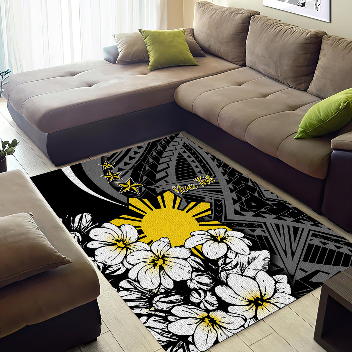 Philippines Sampaguita Personalised Area Rug Women's Day