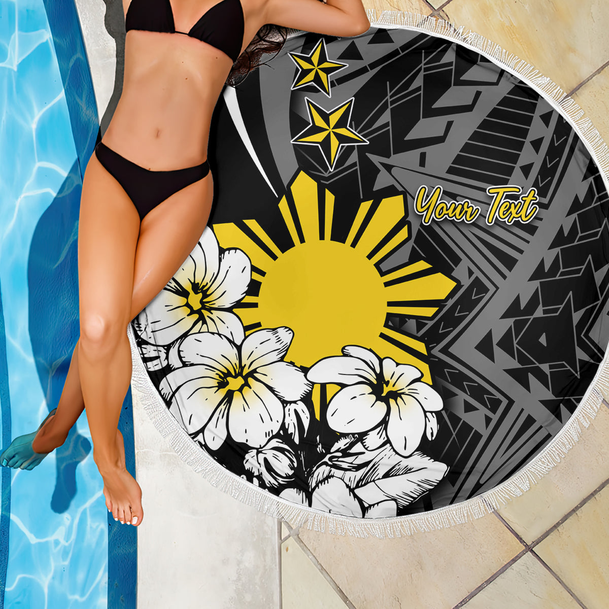 Philippines Sampaguita Personalised Beach Blanket Women's Day