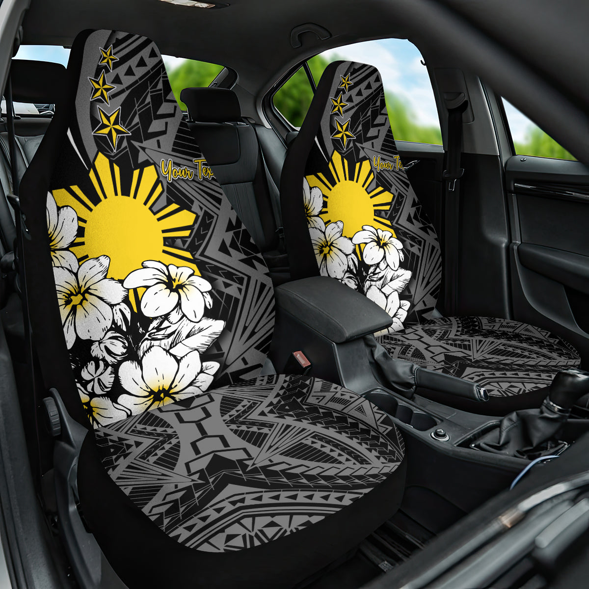 Philippines Sampaguita Personalised Car Seat Cover Women's Day