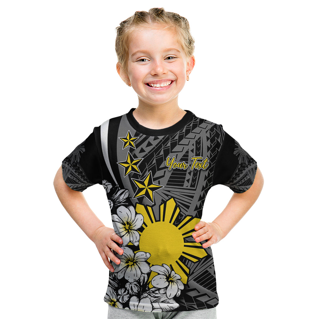 Philippines Sampaguita Personalised Kid T Shirt Women's Day LT7 Black - Polynesian Pride