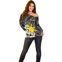 Philippines Sampaguita Personalised Off Shoulder Sweater Women's Day LT7 - Polynesian Pride
