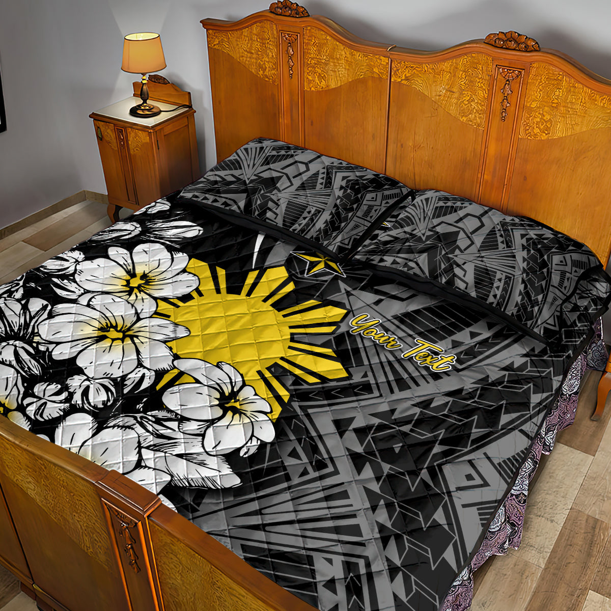Philippines Sampaguita Personalised Quilt Bed Set Women's Day