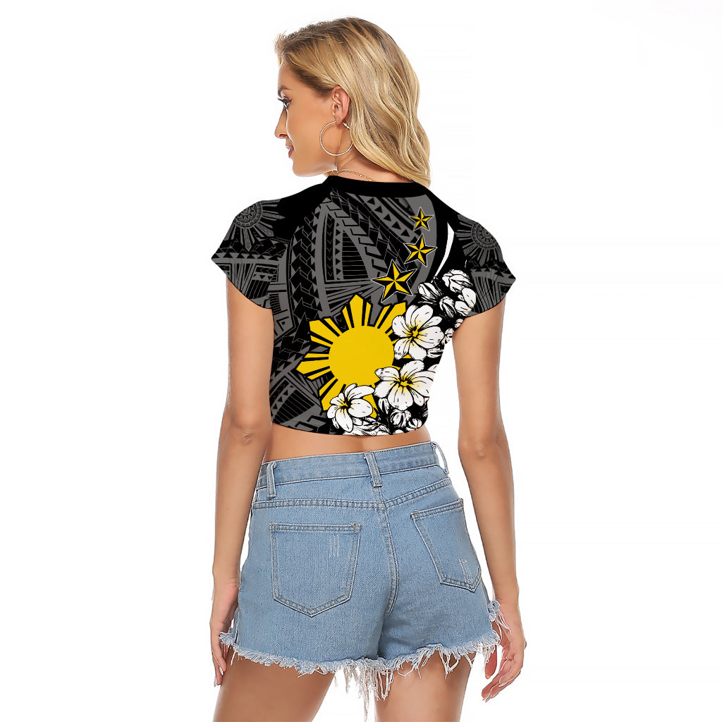 Philippines Sampaguita Personalised Raglan Cropped T Shirt Women's Day LT7 - Polynesian Pride