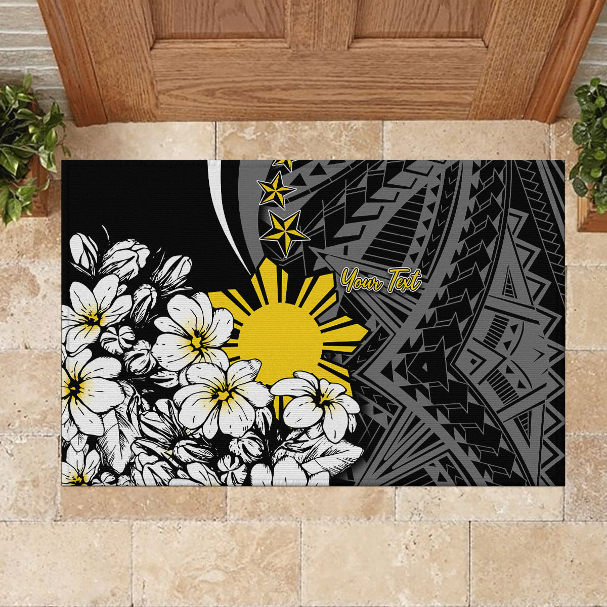 Philippines Sampaguita Personalised Rubber Doormat Women's Day