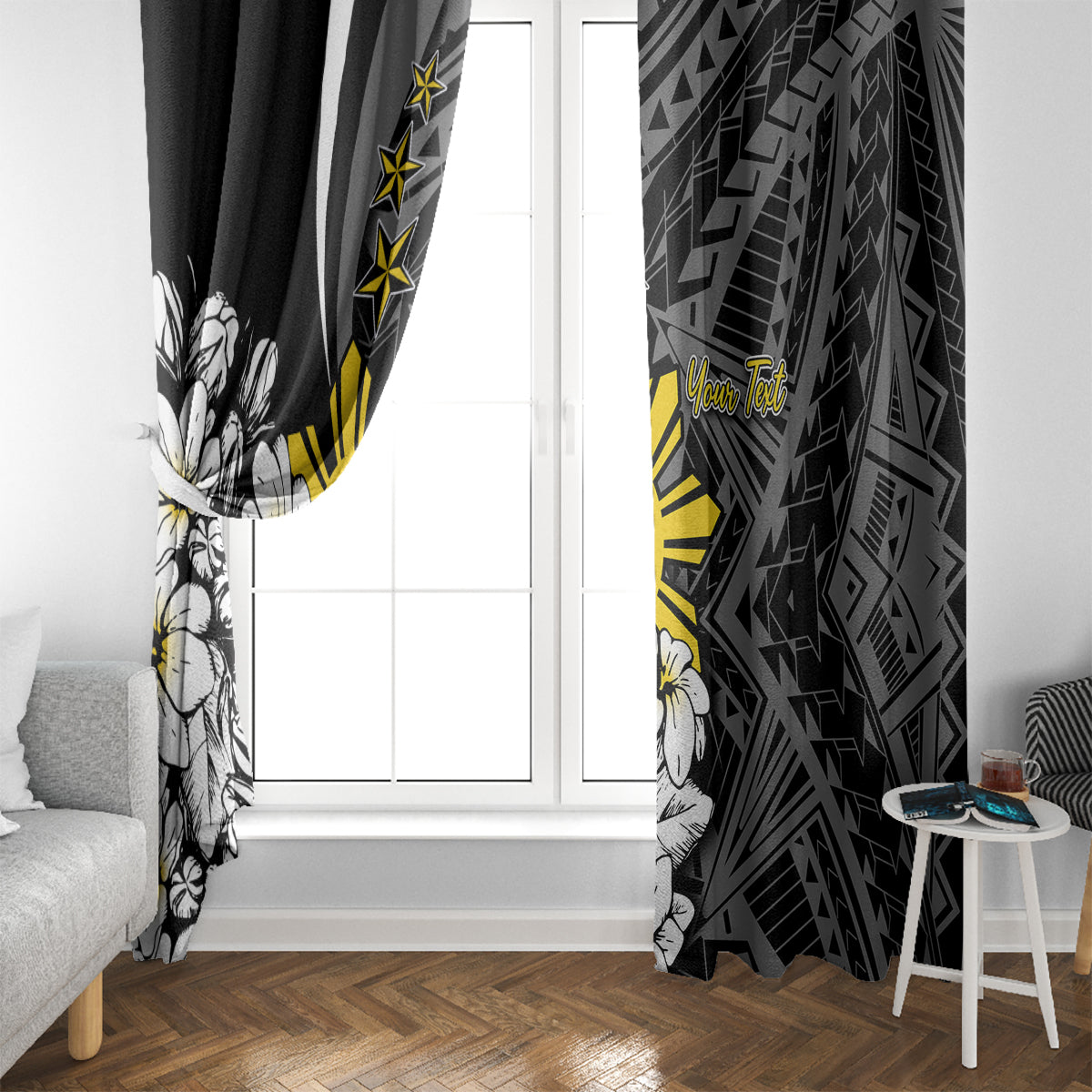 Philippines Sampaguita Personalised Window Curtain Women's Day LT7 - Polynesian Pride