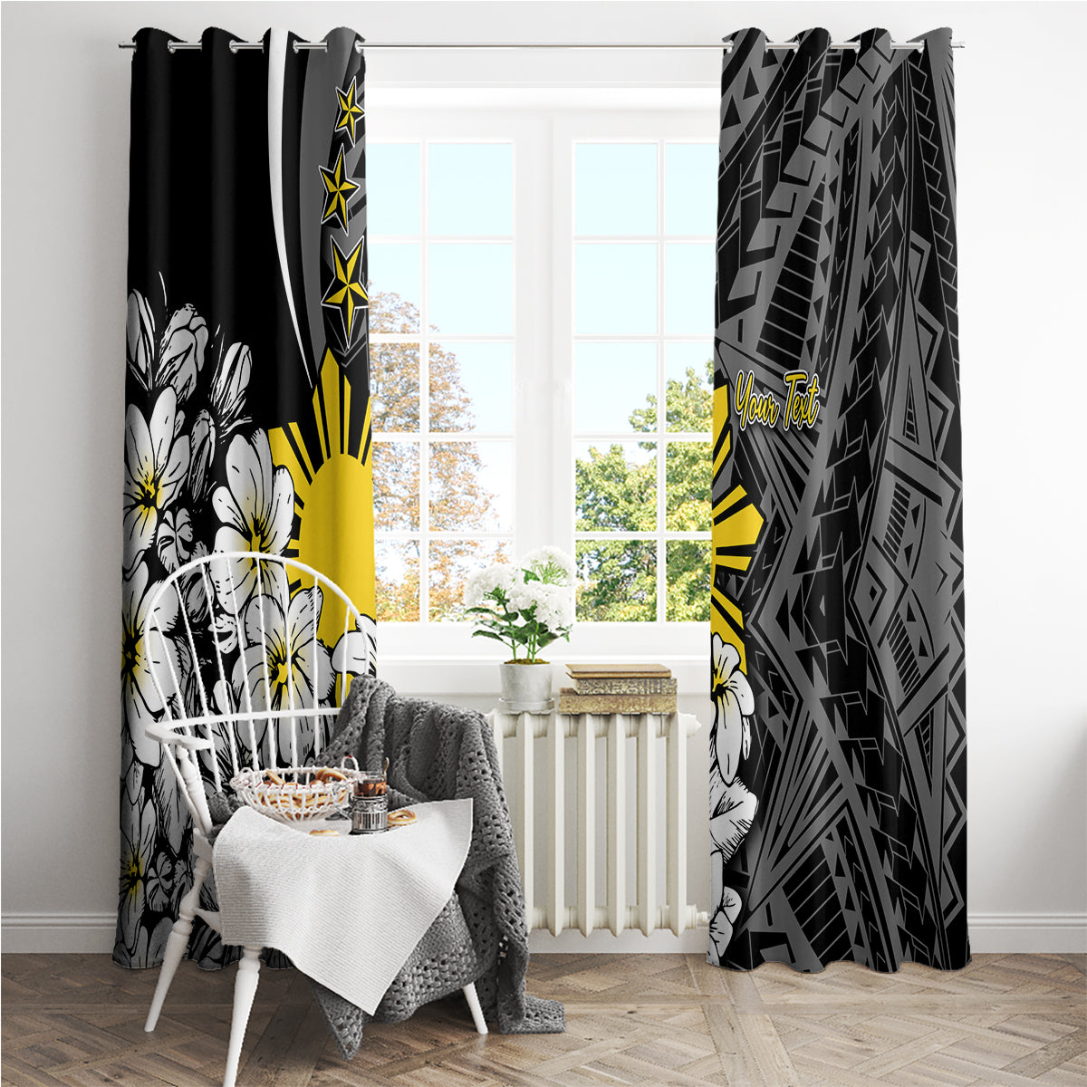 Philippines Sampaguita Personalised Window Curtain Women's Day LT7 - Polynesian Pride