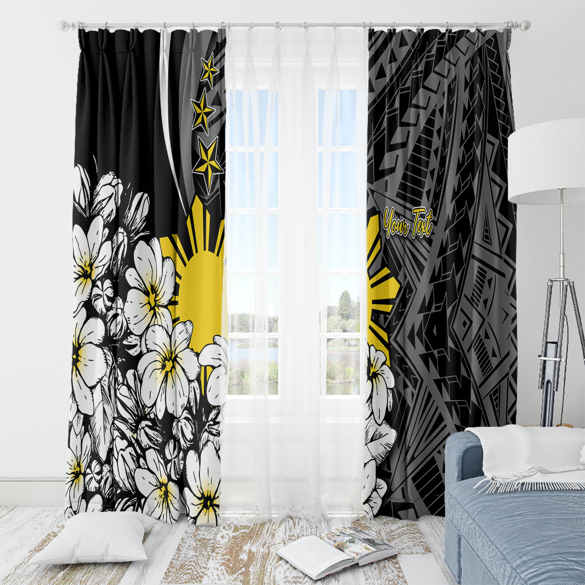 Philippines Sampaguita Personalised Window Curtain Women's Day LT7 - Polynesian Pride