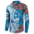 Hafa Adai Guam Button Sweatshirt Crystal Waves