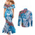 Hafa Adai Guam Couples Matching Mermaid Dress and Long Sleeve Button Shirt Crystal Waves