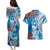 Hafa Adai Guam Couples Matching Puletasi and Hawaiian Shirt Crystal Waves