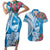 Hafa Adai Guam Couples Matching Short Sleeve Bodycon Dress and Hawaiian Shirt Crystal Waves